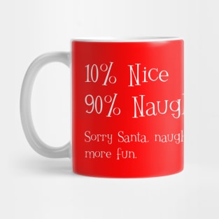 Funny Christmas - 10% Nice 90% Naughty, Sorry Santa Mug